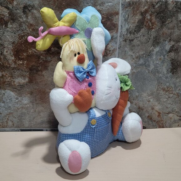 Blossoms & Blooms Seated Easter Bunny Rabbit Chick Butterfly Flower Carrot Plush - Picture 4 of 11
